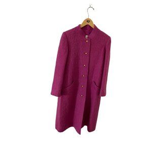Vintage Jane Chafant Magenta Button Front Union Tag Coat - Med/Large